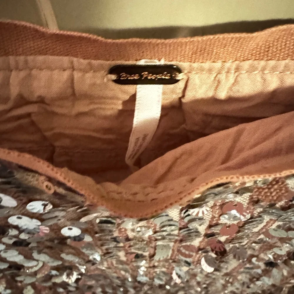 Free People Shimmering Silver Maxi Pencil Skirt with side slit - Picture 6 of 10